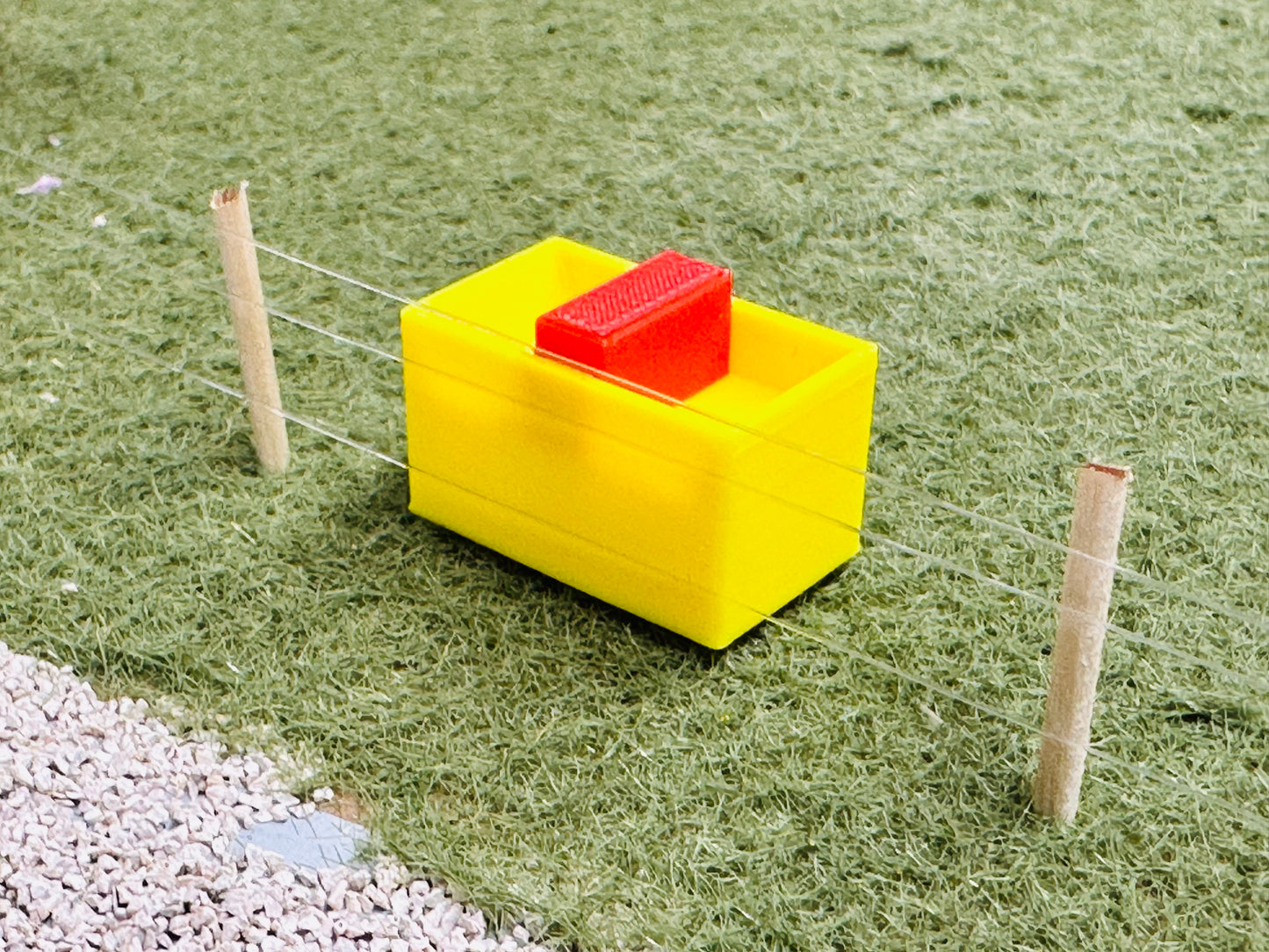 Yellow & Red Waterer For 1/64 Scale Farm Display